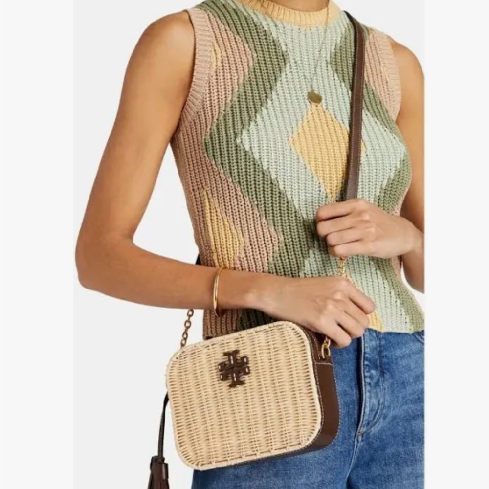 Tory Burch Wicker/Brown Camera Bag - New w/o Tags